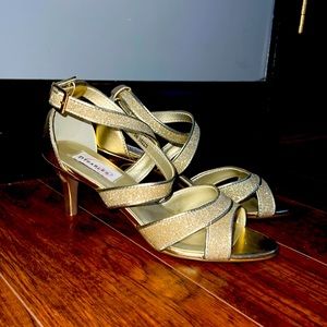 Gold Ankle Strap Heels